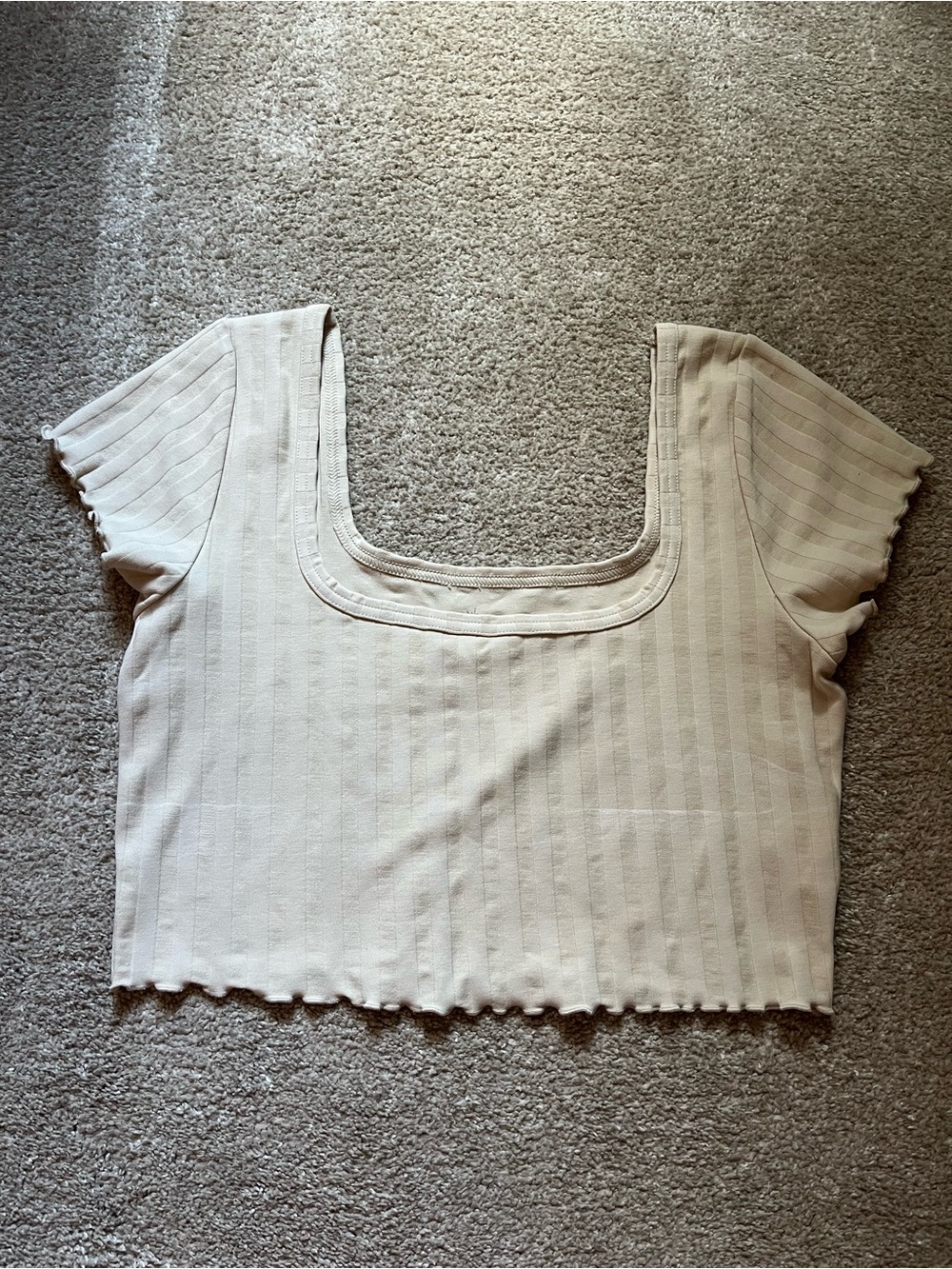aerie NWOTS Cream Square Neck Crop Top